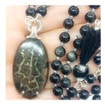 2230 Septarian Obsidyen el yapımı kolye