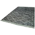 224x320 cm Geometrik Halı Siyah Geometrik Yün El Dokuma Modern Geometrik Etnik Eskitme Desenli Boho Oturma Odası Salon Yolluk Koridor Mutfak Halısı
