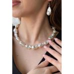 22,5 Mm Barok İnci Kolye Bileklik Küpe Üçlü Set