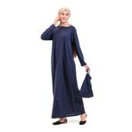 2258_Pratik Fermuarlı Tesettür Namaz Elbisesi Ferace, 00400 Lacivert, L/XL