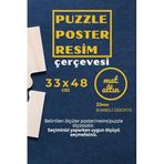 22lik KAHVERENGİ Puzzle Poster Resim Çerçevesi PVCli Postersiz Resimsiz Çerçeve (Eskitme Altın, 33x48)