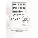22lik KAHVERENGİ Puzzle Poster Resim Çerçevesi PVCli Postersiz Resimsiz Çerçeve (Platin, 50x70)