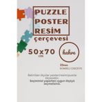 22lik Puzzle Poster Resim Çerçevesi PVCli Postersiz Resimsiz Çerçeve (Kahverengi, 50x70)