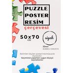22lik Puzzle Poster Resim Çerçevesi PVCli Postersiz Resimsiz Çerçeve (Siyah, 50x70)