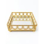 22x22x8 cm, 1 Adet, gold aynalı tepsi, hediyelik eşya, FIGURINE, Hediyelik eşya