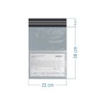 22X30+5CM Cepli Kargo Poşeti - 300 Adet - Gri