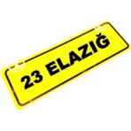 23 ELAZIG Yazılı Sarı Dekor Plaka Sök Tak Pratik yeni nesil
