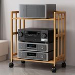 2/3 Katlı AV Multimedya Dolabı, Ahşap Stereo Raf, Kule, HiFi Dolabı, CD Çalar için Köşe Dolabı, TV Standı, DVD, Oyun Konsolları, Set Üstü Kutular, Yönlendiriciler, Oturma Odası