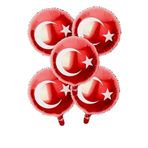 23 Nisan 29 Ekim Türk Bayrak Temalı Folyo Balon 45 Cm 5 Adet