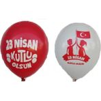 23 Nisan Baskılı Kırmızı Beyaz Lateks 10'lu Balon