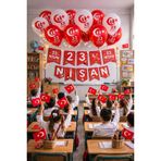 23 Nisan Dekoratif Süsü Flama Okul Süsü, Atatürklü Balon, Türk Bayrağı Pano Süsleri 2026