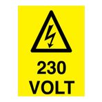 230 Volt Uyarı Tabelası - 35x50 Alüminyum Kompozit Panel - VOL18
