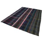230x315 cm Kırk Yama Gri Yama Pamuklu Yün El Dokuma Modern Geometrik Etnik Eskitme Desenli Boho Oturma Odası Salon Yolluk Koridor Mutfak Halısı