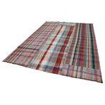 235x320 cm Kırk Yama Gri Yama Pamuklu Yün El Dokuma Modern Geometrik Etnik Eskitme Desenli Boho Oturma Odası Salon Yolluk Koridor Mutfak Halısı