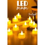 24 Adet LED Mum Tealight Mini Dumansız Pilli Alevli Dekoratif Yapay Mum Işıldak Beyaz 1036-2