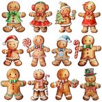 24 Adet Noel Ahşap Zencefilli Kurabiye Adam Süsleri, Vintage Noel Süsleri, Noel Zencefilli Kurabiye Adam Asılı Süsler Ev Noel Partisi Dekorları için Süslemeler, Tatil Partisi Malzemeleri