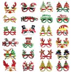24 Adet Noel Gözlük Çerçeveleri, Noel Ağacı Noel Baba Ren Geyiği Parıltılı Gözlükler, Çocuklar ve Yetişkinler için Komik Noel Partisi Dekorasyon Aksesuarları, Tatil Şekerleri Fotoğraf Kabini sahne