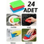 24 Adet Petek Dokulu Bulaşık Süngeri Sihirli Pratik Sünger