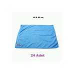 (24 ADET) Polikur 3222 Premium Mikrofiber Kurulama Toz Ve Cam Temizlik Bezi 40x40 Cm. Mavi