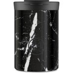 24 Bottles 350 ml Siyah Travel Tumbler Black Marble Termos Kupa
