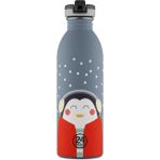 24 Bottles Kids Bottle Happy Penguin Paslanmaz Çelik Çocuk Su Matarası 500 ml - Renkli
