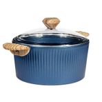 24 Cm Febern Premium Bio Granit Alüminyum Döküm Nisch Tencere Klasik Mavi