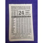24 Kasim 2001 Takvim Yapragi - Nostalji Koleksiyonluk Takvim Yapragi