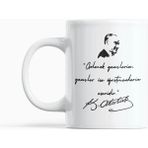 24 Kasım Öğretmenler Günü Atatürk Sözlü Hediyelik Kupa Bardak - Beyaz - 300 ml