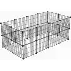 24 Panel Küçük Hayvan Kuş Evi Kafesi Oyun Parkı Portatif Modüler Taşınabilir Metal Tel
