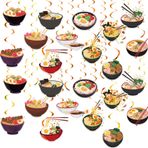 24 Parça Ramen Asılı Swirls Japon Erişte Flamalar Ramen Asılı Süslemeler Ramen Erişte için Tavan Swirls Doğum Günü Partisi Süslemeleri Parti Malzemeleri Bebek Duş Süslemeleri