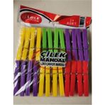 24 Plastik Çilek Mandal -L003 - Renkli - standart