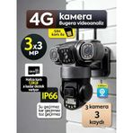 24 Saat Kablosuz 4g Sım + 9mp Kamera İki Yönlü Sesli Alarm Ip66 Su/toz Korumalı Güvenlik Sistemi