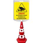 24 Saat Kamera Çift Taraf Baskı Kırmızı Ultra Kedi Gözlü Ağırlıklı Koni Seti Trafik Dubası