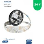 24 Volt 2835 Samsung 60 Led 6500 K Beyaz Dış Mekan 5 Metre Şerit Led Ip65