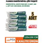 240 Lt Endüstriyel Konteyner Çöp Torbası Çöp Poşeti 120x150 Cm 5 Rulo 25 Adet