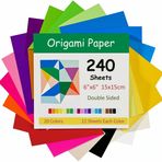 240 yaprak Origami kağıdı, 15 x 15 cm, çift taraflı, 70 g/m², 20 renk, küçük katlanır kağıt kare, çocuklar, kendin yap, okul, sanat, el işi projeleri, çocuklar ve yetişkinler için