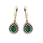 2,42 ct Zümrüt Elmas Küpe