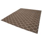 247x298 cm Geometrik Duri Kahverengi Geometrik Yün El Dokuma Modern Geometrik Etnik Eskitme Desenli Boho Oturma Odası Salon Yolluk Koridor Mutfak Halısı