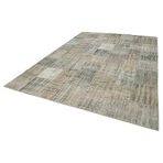 248x352 cm Kırk Yama Gri Yama Pamuklu Yün El Dokuma Modern Geometrik Etnik Eskitme Desenli Boho Oturma Odası Salon Yolluk Koridor Mutfak Halısı