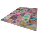 249x351 cm Kırk Yama Pembe Yama Pamuklu Yün El Dokuma Modern Geometrik Etnik Eskitme Desenli Boho Oturma Odası Salon Yolluk Koridor Mutfak Halısı