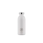 24BOTTLES Clima Bottle – Termos, 500 ml, Paslanmaz Çelik, Termos,%100 Sızdırmaz (12 Saat Sıcak 24 Saat Soğuk), İtalyan Tasarımı, Çevre Dostu Termos, Su Şişesi, Beyaz