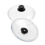 24cm Tencere ve Tavalar için Cam Tencere Kapağı Yüksek Isıya Ocak + Fırına Dayanıklı Pyrex Cam Kapak