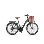 24J Geronı Tourer 21V Vb Sehır Bısıkletı - Mat Sıyah Grı Kahve - 40 Kadro