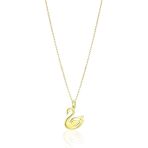 24K Altın Kaplama Minimal Tasarım Gümüş Kuğu Kolye [Oyot316]