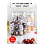 24'Lu Barok Yuvarlak 4 Boy Kavanoz Seti & Saklama Kabi & Erzak Kabi (6*2000 Ml, 6*1000 Ml, 6*500 Ml, 6*250 Ml)