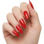 24'lü Kırmızı Takma Tırnak Seti Lüks Parlak Klasik Uzun Oval Badem Stiletto Yapıştırıcılı False Nails Set, Eda Luxury Beauty