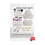 24'lü Mini Gravür Seti Dremel Ucu: Profesyonel Taşlama Parlatma ve Şekillendirme Aleti - 1 - 0- Koyu Mavi