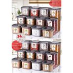 24'lü Set Etiketli, Kırılmaz Kare Erzak Saklama Kabı Antrasit X8 1,75 Lt/1,2 Lt/0,5 Lt