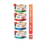 24'lü Tahılsız Premium Karışık Aromalı Kedi Konserve Maması Kedi Yaş Maması 85gr x 24 Adet