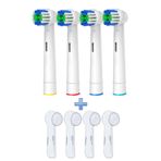 24Sat Oral-b Şarjlı Ve Pilli Diş Fırçaları Ile Uyumlu 4 Adet Muadil Yedek Başlık 4 Adet Koruyucu Kapak